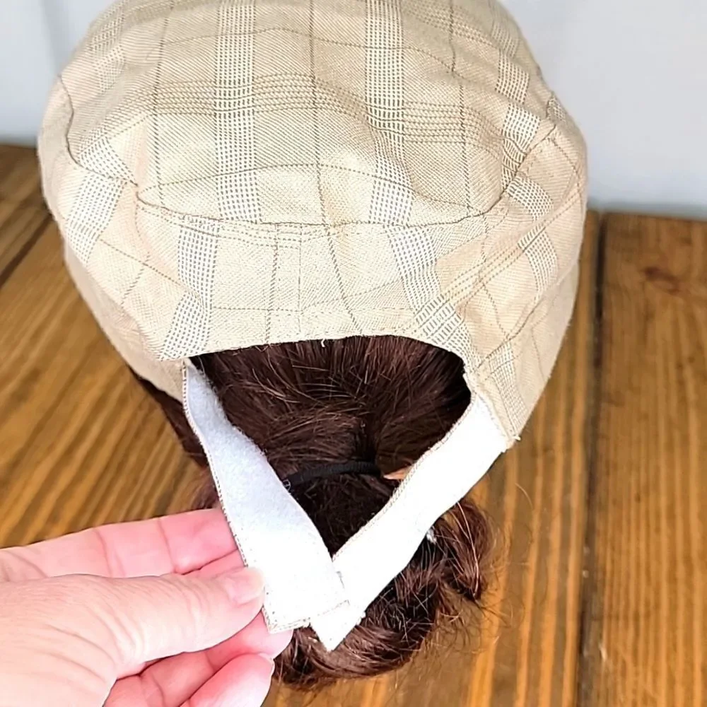 Peter Grimm. Reininger. Newsboy Hat. Tan Plaid. Vintage. OSFA. EUC - Picture 4 of 11